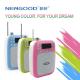 USB TF SD Card Audio Player Speaker With Voice Amplifer Recorder LED Screen Pink Green