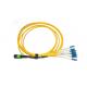 Yellow Breakout Mpo Mtp-Sc Fiber Optic Patch Cord 8 Cores Telcordia Standard
