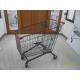 270L Zinc Plating Metal Grocery Cart With Wheels / Safety Baby Seat European Style