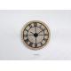 Circular Wrought Iron Wood Vintage Retro Wall Clock