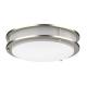 Brush Nickel Ceiling 14 LED Flush Mount Light Fixture 5CCT 25w Double Ring