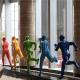 Running Man Fiberglass Outdoor Statues Colorful Customized For Lobby