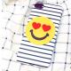 Soft IMD Horizontal Stripes Masculine Smile Expression Back Cover Cell Phone Case For iPhone 7 6s Plus