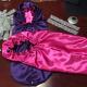 Hot Pink Purple Satin Sleep Turban For Curly Hair 33 Inches