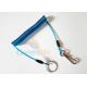 Transparent coiled security tethers , Snap Hook Split Ring quick release lanyard