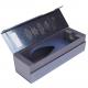 Luxury Navy Blue Matte Wine Gift Box  Hinged Lid Rigid Box With EVA