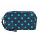 Multi Colored Compact Zipper Pencil Bag Ladies Cosmetic Pouch Polyester