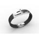 Top Quality Europe Fashion Stainless Steel Genuine Leather Silicone Bangle Bracelet ADB56