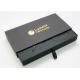 Black Chipboard Book Packaging Boxes , Paper Drawer Box With Offset Printing