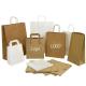 Recyclable Shopping Kraft Brown Paper Bag Flat Handle Food Packaging Takeaway Bags