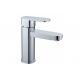 Deck Mounted Single Hole Bathroom Sink Faucet with One Handle , Brass Basin faucet