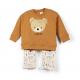 Unisex Soft Autumn Spring Baby Clothing Set with Patch Embroidery Polyester/Cotton Blend