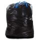 Tie Off Plastic Drawstring Garbage Bags HDPE Material Black Colour For Construction