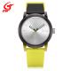 Plastic Case Silicone Sports Watch , Yellow Quartz Japan Movt Womens Watch