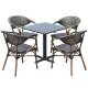 Aluminum Frames 4 Seater Grey Rattan Dining Set W160* D90* H75cm Table