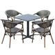 Width 160cm Table PE Rattan Cube Dining Set With Stable Frame