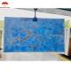 Natural Translucent Blue Onyx Stone Slab for TV Background Wall Panel in Golden Blue