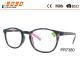 Fashionable reading glasses ,made of plastic ,spring hinge , metal silver pins on the frame