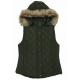 Outside Light Quilted Jacket Womens / Black Padded Vest With Detachable Hood
