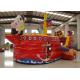 Double Stitching Pirate Bounce House , Pirate Ship Inflatable Bouncer