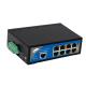 250m Industrial POE Media Converter 1 Gigabit Uplink Ethernet 8 10/100M POE Ports