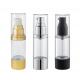 empty clear Gold Airless Pump Bottle for skincare packaging