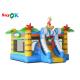 Palm Tree Inflatable Jumping Castle With Surf Boy Tropical Slide