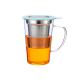 350ml Glass Tea Mug With Infuser And Lid , 304 Stainless Steel Filter Borosilicate Glass Tea Cups