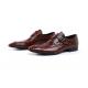 Handmade Bright Leather Brogues Formal Brown Business Shoes For Evening Party Wear
