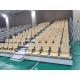 White Armchair Telescopic Bleacher Seating System Remote Control