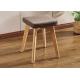 Upholstered Footrest Modern Dressing Stool , Grey Velvet Stool For Dressing Table