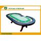 Green Marble Oval Baccarat Texas Holdem Poker Table  with wooden legs or steel legs can be choose