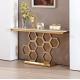 Marble Rectangular Console Table Stylish Tea Table With Faux Marble Top