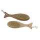 Dry Brushing Skin Bamboo Bath Body Scrubber with Short Handle Fish Shape
