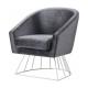 2018 hot sale modern European style velvet armchair with metal base