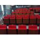 Red Wooden Armrest Automatic Bleachers / Fold Up Bleacher Seats H260mm Step