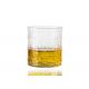 Hand Blown Clear 80mm Embossed Crystal Whiskey Glasses , 10 ounce Crystal Brandy Glasses