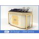 Lockable Retail Jewelry Store Display Counter With OEM Logo Gold + Veneer Color