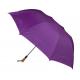 Purple Ladies Long Handle Golf Umbrella Wooden Handle Steel Frame 190T Pongee Fabric