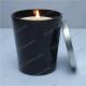 black glass candle, glass candle holder with lid