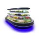 Supermarket Mini Round Island Open Refrigerator Dairy Fruit Beverage Display Chiller