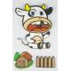 Cow Design Kids Scrapbook Stickers , Custom Die Cut Stickers 1.0 Mm Thin