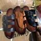 Black Brown Mens Soft Leather Slippers Anti Skid Men's Summer Sandals