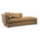 Khaki Color Living Room Chaise Lounge Sofa With Cushion / Wood Frame