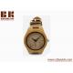 Round Leather Band Imitate Bamboo face Wood Watches new trendy wood watch