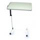 Disabled Elderly Medical Adjustable Overbed Table , White Rolling Adjustable Laptop Table Over Bed