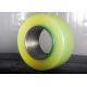 Pu Caster Wheel Forklift Spare Parts With 90mm Cast Iron Core Yellow Color