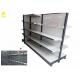 Adjustable Supermarket Steel Racks Hooks With Steel Stopper / Upper Shelves