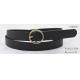 2.5cm / 3.15cm Classic PU Womens Fashion Belts With Round Gold Zinc Alloy Buckle