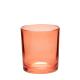 Orange Cleaning Glass Wedding Candle Holders Round 330ML Volume
